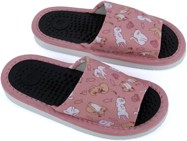DAISO Health Sandals for Women, Pink with Cat Print - US 4-6 / EU 35-38 - Image 3